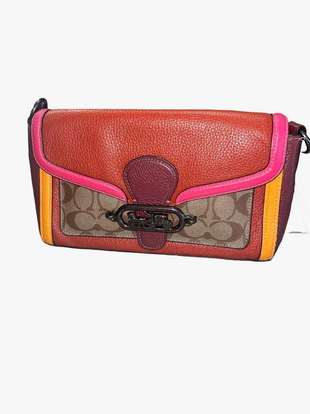 Coach Jade Shoulder Bag in Signature Canvas with Colorblock Leather